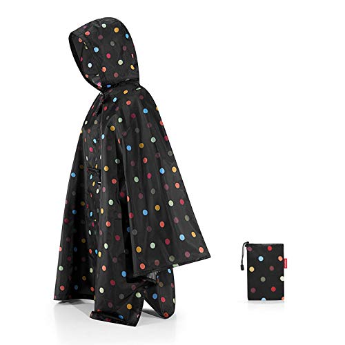 Reisenthel Damen Mini Maxi Poncho, Schwarz (Black/Dots), Einheitsgröße von reisenthel