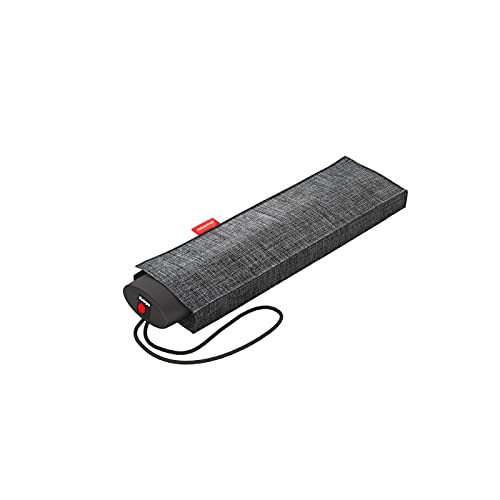 reisenthel Umbrella Pocket Mini in Silber – Extrem Leichter und Flacher Taschenschirm aus recycelten PET-Flaschen – Mit großem Schirmdach von reisenthel
