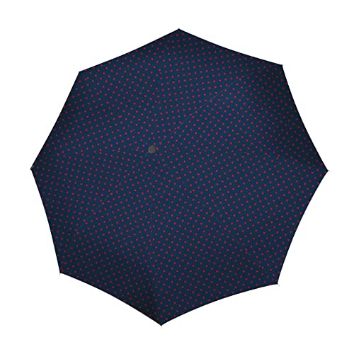 reisenthel Umbrella Pocket duomatic Mixed dots red Kompakter Taschenschirm aus recycelten PET-Flaschen Mit großer Drucktaste und ergonomisches Griffdesign, Farbe:Mixed dots red von reisenthel