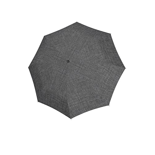 reisenthel umbrella pocket duomatic in Twist Silber – Kompakter Taschenschirm aus recycelten PET-Flaschen – Mit großer Drucktaste und ergonomisches Griffdesign von reisenthel