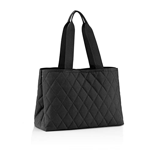 reisenthel classic shopper L rhombus black Geräumige Shopping Bag und edle Handtasche in einem Aus wasserabweisendem Material von reisenthel