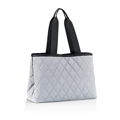 reisenthel classic shopper L rhombus light grey Geräumige Shopping Bag und edle Handtasche in einem Aus wasserabweisendem Material von reisenthel