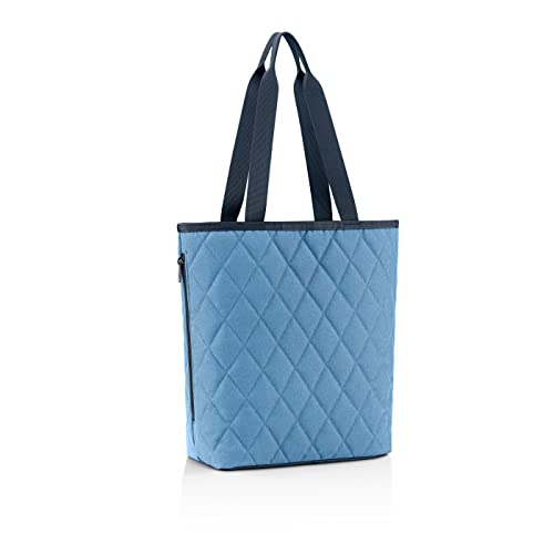 reisenthel classic shopper M rhombus blue – Geräumige Shopping Bag und edle Handtasche in einem – Aus wasserabweisendem Material von reisenthel