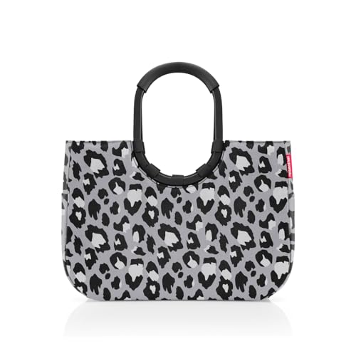 reisenthel loopshopper L frame leo nero – Stabile Tasche mit praktischen Fächern aus recycelten PET-Flaschen – Charmantes und wasserabweisendes Design von reisenthel