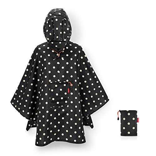 reisenthel mini maxi poncho in Mixed Dots – Klein verpackter Regencape aus hochwertigem Polyestergewebe – Ansprechendes Design mit weiter Kragenöffnung von reisenthel