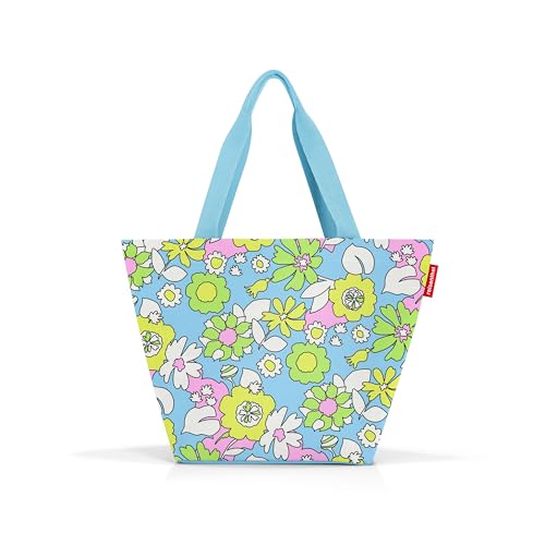 reisenthel shopper M florist lagoon - Geräumige Shopping Bag und edle Handtasche in einem - Aus wasserabweisendem Material von reisenthel