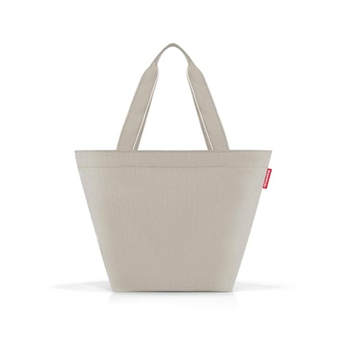 reisenthel shopper M in Herringbone sand – Geräumige Shopping Bag und edle Handtasche in einem – Aus wasserabweisendem Material von reisenthel