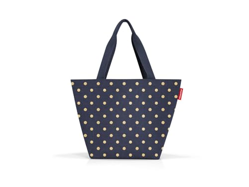 reisenthel shopper M in metallic dots blue – Geräumige Shopping Bag und edle Handtasche in einem – Aus wasserabweisendem Material von reisenthel