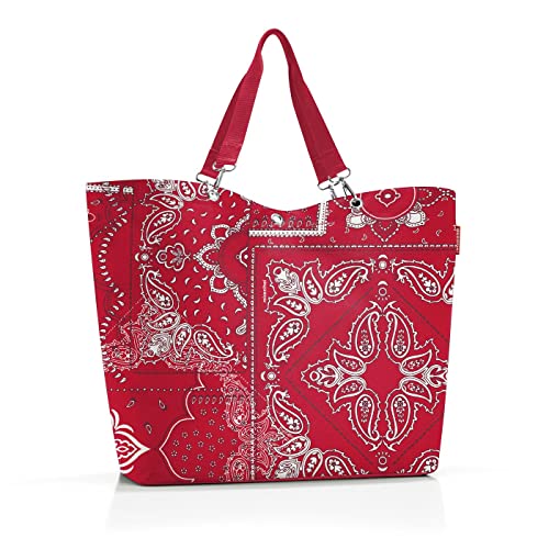 reisenthel shopper XL bandana red – Geräumige Shopping Bag und edle Handtasche in einem – Aus wasserabweisendem Material von reisenthel