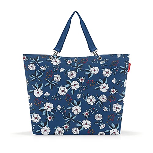 reisenthel shopper XL garden blue – Geräumige Shopping Bag und edle Handtasche in einem – Aus wasserabweisendem Material von reisenthel
