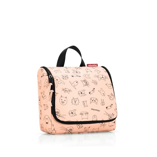 reisenthel toiletbag Kids Cats and Dogs Rose - praktischer Kulturbeutel mit Haken, wasserabweisendes Material von reisenthel