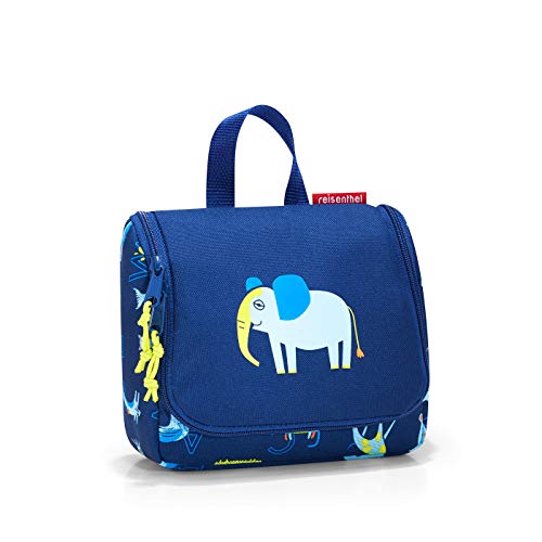 reisenthel toiletbag S Kids IO4066 ABC Friends Blue Kulturbeutel f?r Kinder mit 1,5l Volumen Aufklappbar mit Haken zum Aufh?ngen Mit Namensschild innen B 18,5 x H 16 x T 7 cm von reisenthel