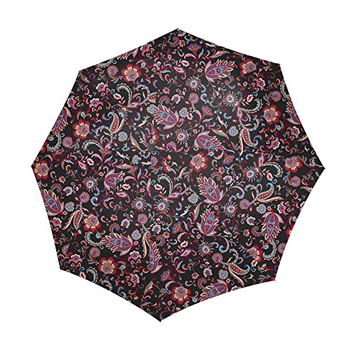 reisenthel Umbrella Pocket Classic Paisley Black Kompakter Taschenschirm aus recycelten PET-Flaschen Mit ergonomischem Griffdesign von reisenthel