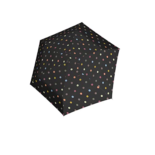 reisenthel umbrella pocket mini in Dots – Extrem leichter und flacher Taschenschirm aus recycelten PET-Flaschen – Mit großem Schirmdach von reisenthel