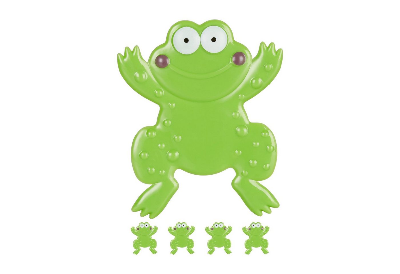 relaxdays Antirutsch-Aufkleber Badesticker Frosch im 5er Set, B: 12 cm, L: 0.3 cm von relaxdays