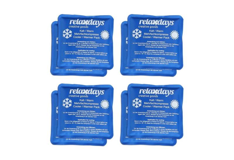 relaxdays Kalt-Warm-Kompresse Kühlpads Quadrat 8er Set blau von relaxdays
