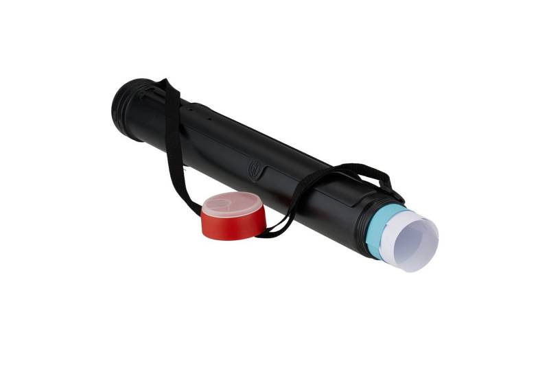 relaxdays Köchertasche Posterrolle ausziehbar zweifarbig, Schwarz-Rot von relaxdays