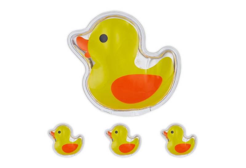 relaxdays Kühlpad Kühlpads Kinder 4er Set, Ente von relaxdays