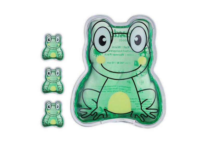 relaxdays Kühlpad Kühlpads Kinder 4er Set, Frosch von relaxdays