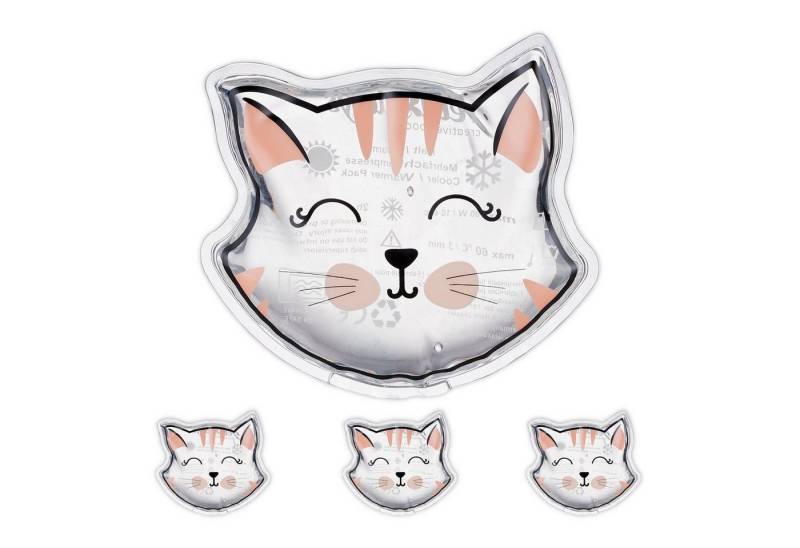 relaxdays Kühlpad Kühlpads Kinder 4er Set, Katze von relaxdays