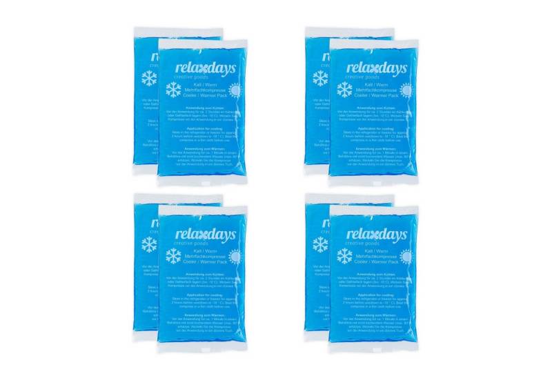 relaxdays Kühlpad Kühlpads rechteckig 8er Set blau von relaxdays