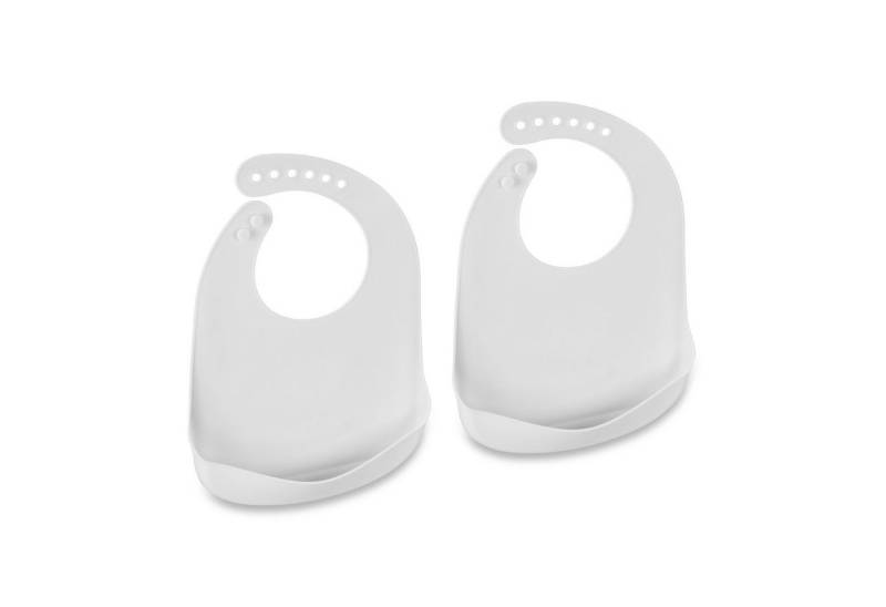 relaxdays Lätzchen Baby 2er Set, Weiß von relaxdays