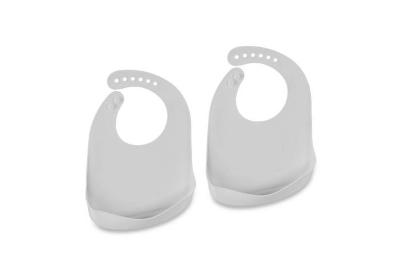 relaxdays Lätzchen Baby 2er Set, hellgrau von relaxdays