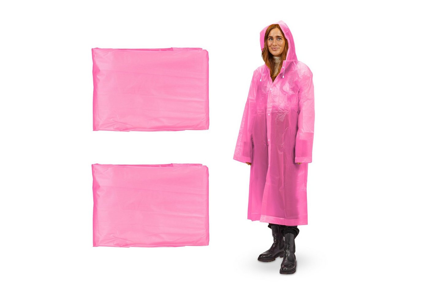 relaxdays Regenponcho Regenmantel im 2er Set Pink von relaxdays