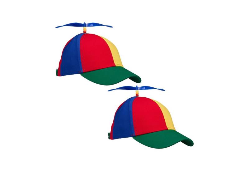 relaxdays Schiebermütze Bunte Propeller Mütze 2er Set (2er Set) von relaxdays