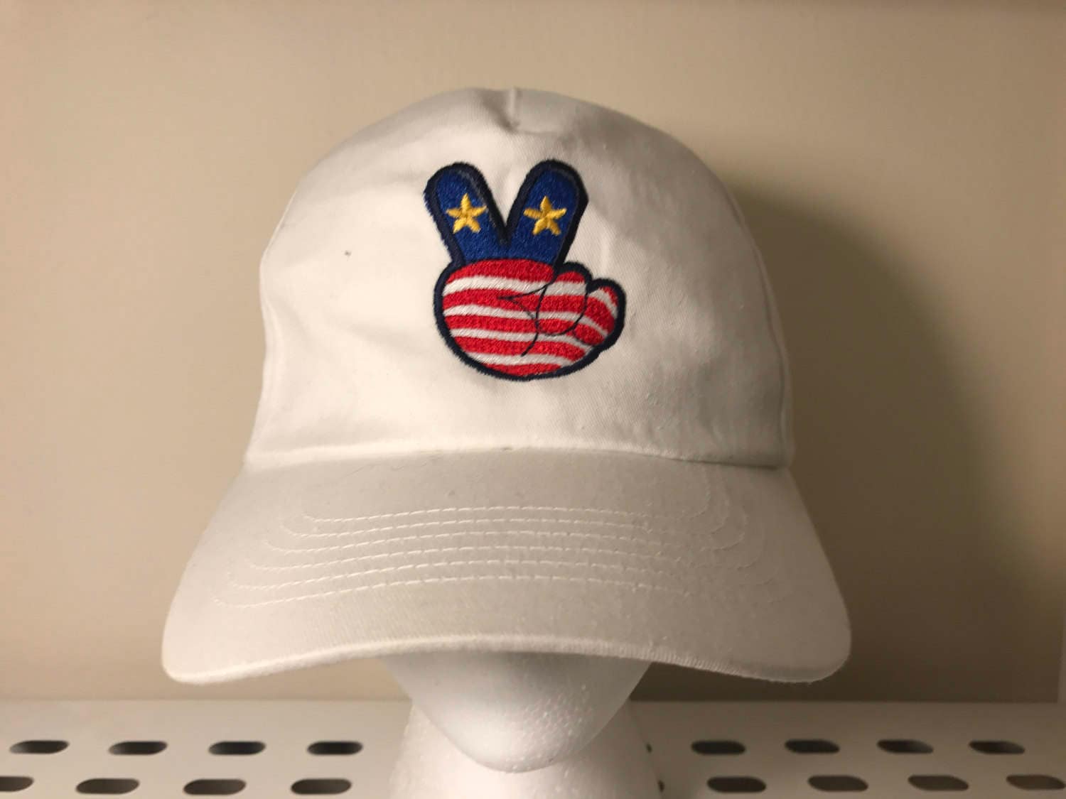 Weiß Peace Symbol Snapback Snap Zurück Hut Weiß Peace Symbol Snapback Snap Zurück Hut von relaxedfit