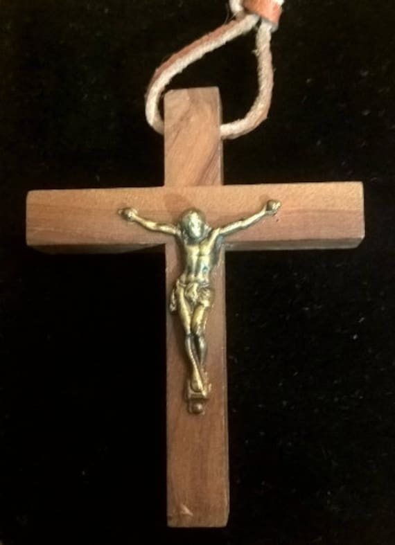 Anhänger Holz Und Bronze/Relikt Religiösen/Statue Von Jesus/Kreuz Mit Der Statue Jesus/Idee Geschenk Taufe/Bestätigung von religionspiritualite