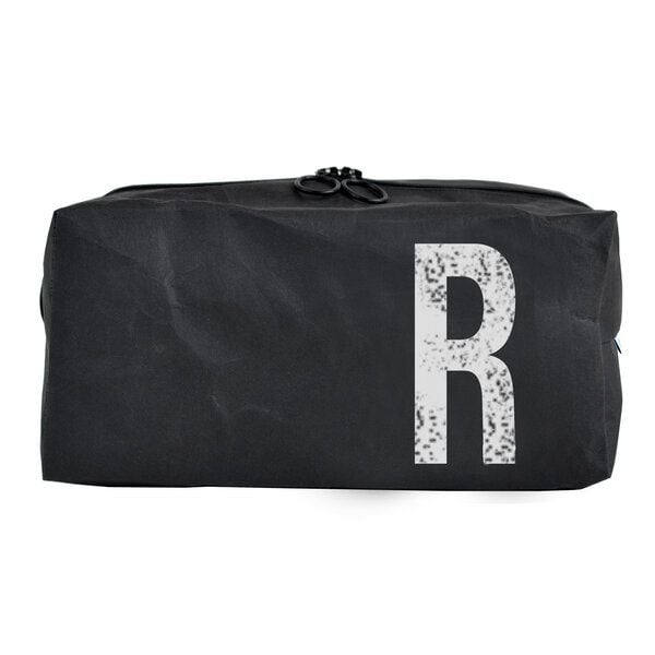 renna deluxe Kulturbeutel oder Kosmetiktasche mit Monogramm, vegan, SCHWARZ von renna deluxe