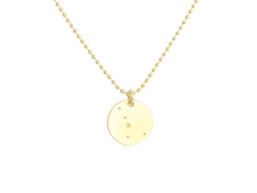renna deluxe Sternzeichen Kette Krebs Gold mit kleinem Anhänger, Sternzeichen Konstellation, Sternenhimmel von renna deluxe
