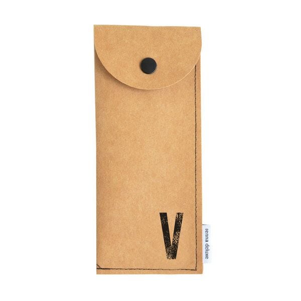 renna deluxe Stifteetui mit Monogramm, vegan, Federmäppchen, schwarz, braun, grau von renna deluxe