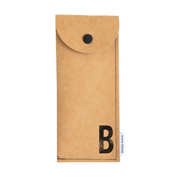 renna deluxe Stifteetui mit Monogramm, vegan, Federmäppchen, schwarz, braun, grau von renna deluxe