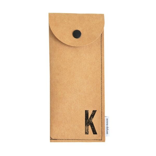 renna deluxe Stifteetui mit Monogramm, vegan, Federmäppchen, schwarz, braun, grau von renna deluxe