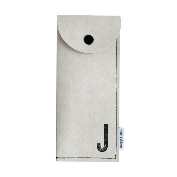 renna deluxe Stifteetui mit Monogramm, vegan, Federmäppchen, schwarz, braun, grau von renna deluxe