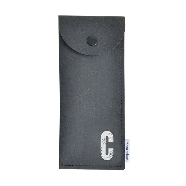 renna deluxe Stifteetui mit Monogramm, vegan, Federmäppchen, schwarz, braun, grau von renna deluxe