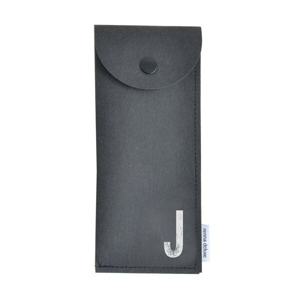 renna deluxe Stifteetui mit Monogramm, vegan, Federmäppchen, schwarz, braun, grau von renna deluxe