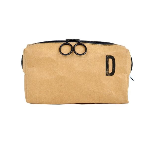 renna deluxe Waschtasche und Kosmetiktasche mit Monogramm, vegan, BRAUN von renna deluxe