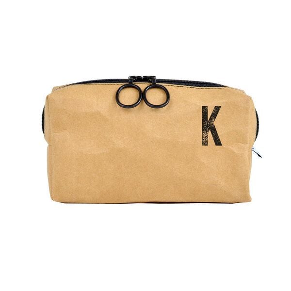 renna deluxe Waschtasche und Kosmetiktasche mit Monogramm, vegan, BRAUN von renna deluxe