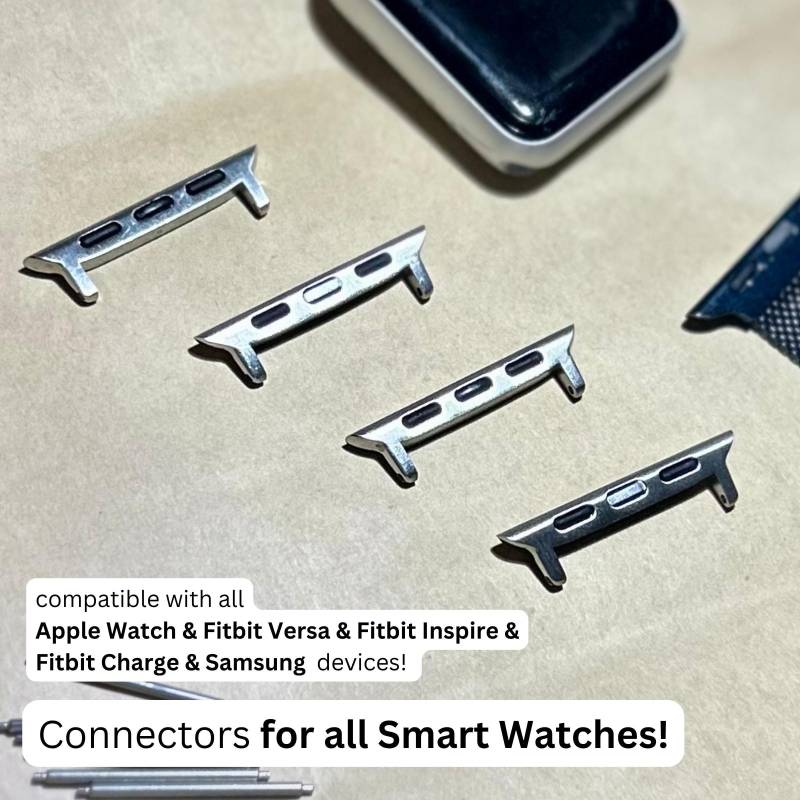 Connector For Apple Watch All Series/Fitbit Inspire 1 2, Versa Lite Sense, Charge 5 6, Samsung Watches Metal Adapter Spring Bar Buckle von rennaleather