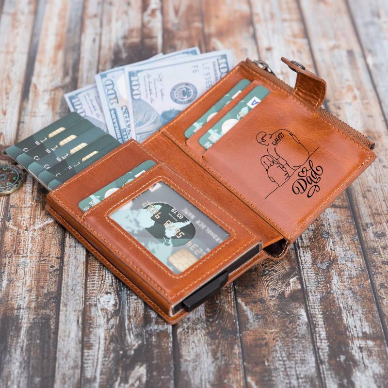 Weihnachtsgeschenk Geldbeutel Handgemacht Echtes Leder Rfid Schutz Personalisierte Brieftasche Mit Gravur Geldbörse Kartenhalter Münzfach von rennaleather