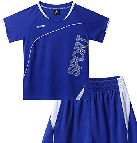 Kinder Jungen Sport Kleidung Set Trainingsanzug Jogginganzug Kurzarm T-Shirt mit Sportshorts Fussball Trikot Sportswear Sommer von renvena