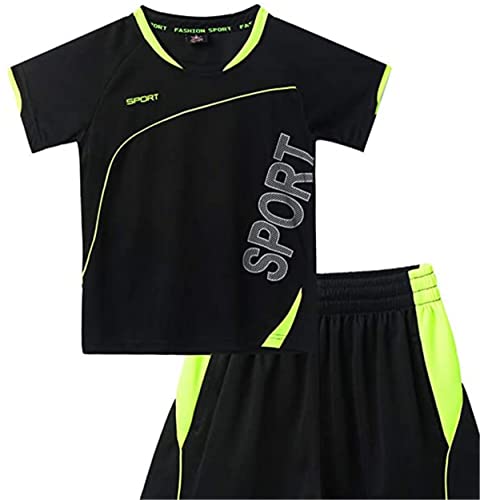 Kinder Jungen Sport Kleidung Set Trainingsanzug Jogginganzug Kurzarm T-Shirt mit Sportshorts Fussball Trikot Sportswear Sommer von renvena