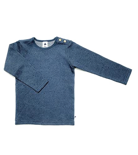 Baby Kinder Langarmshirt Bio-Baumwolle 13 Farben T-Shirt Shirt Jungen Mädchen Gr. 50/56 bis 140 (98-104, Indigo/Weiß/Wabenstruktur) von rescence naturel/Baby-Kinder