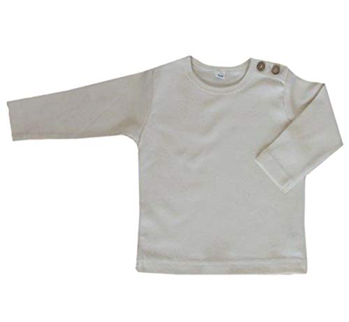 rescence naturel/baby Kinder Baby Kinder Langarmshirt Bio-Baumwolle 13 Farben T-Shirt Shirt Jungen Mädchen Gr. 50/56 bis 140 50-56, Natur von rescence naturel/Baby-Kinder