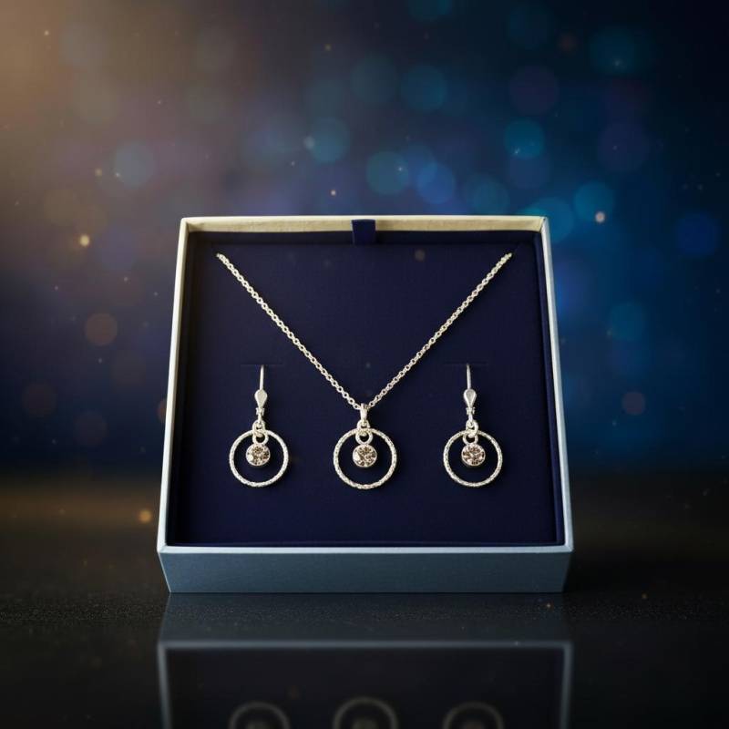 Stardust-Schmuckset Aurora S - Anhänger Und Ohrringe Mit Echtem Sternenstaub Aus Eisenmeteorit von resinia