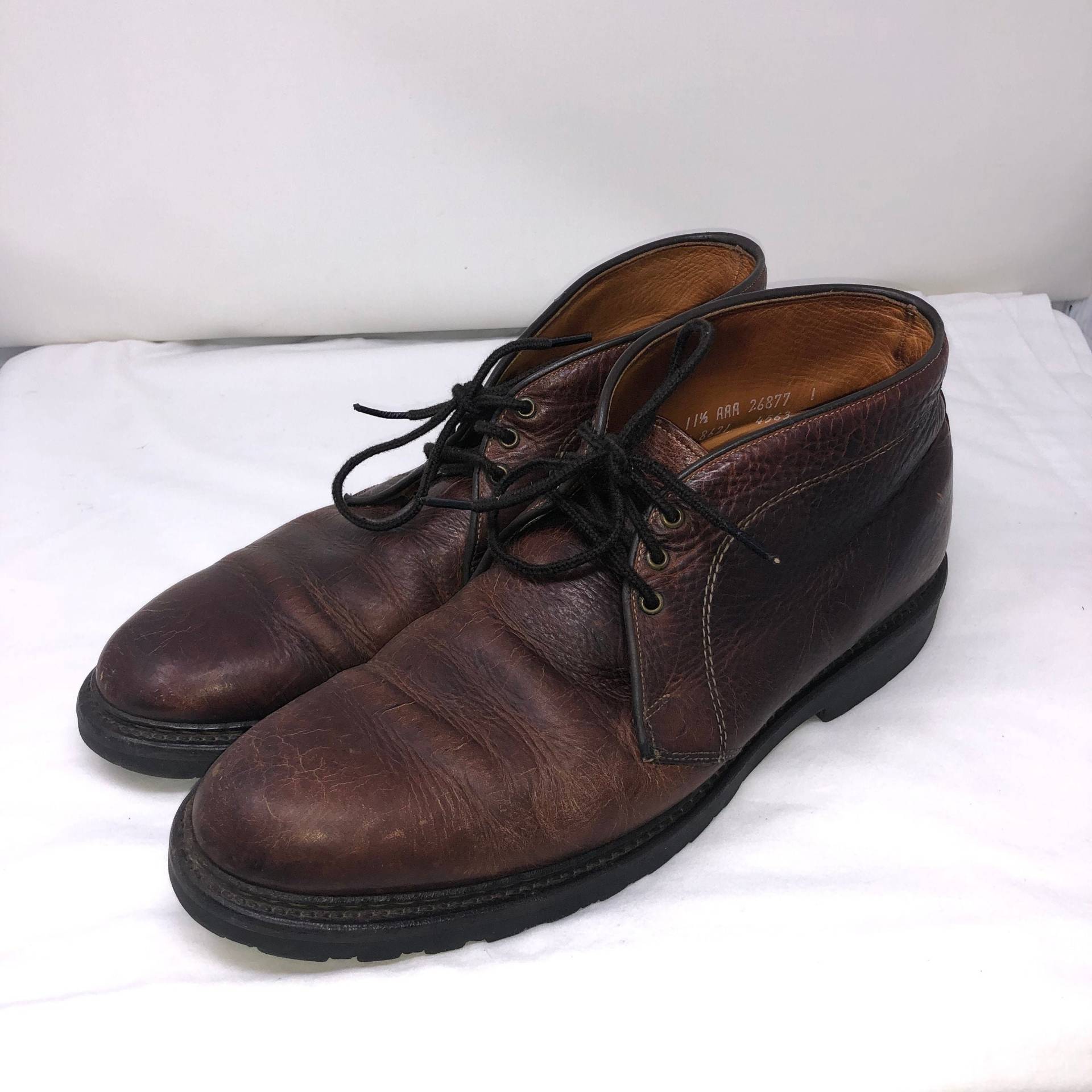 Herren Größe 44 1/2 Vintage Allen Edmonds Brown Dress Boots von restlessmemories