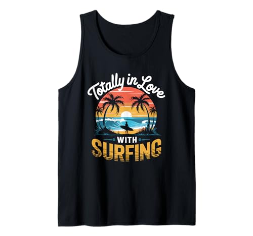 Total in Love with Surfing Surfboard for Men Surfboarder Tank Top von retro Surf Clothing for Surfers Surfboarder Surfer